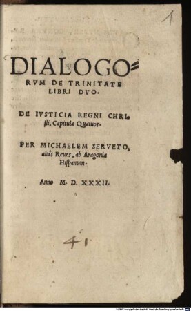 Dialogorum De Trinitate Libri Duo