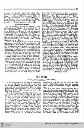 N.F. 9.1929 S. 33-35: Die Linie