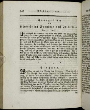 Evangelium am sechszehnten Sonntage nach Trinitatis. - Evangelium am siebenzehnten Sonntage nach Trinitatis.