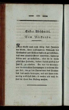 Erster Abschnitt. Vom Verstande