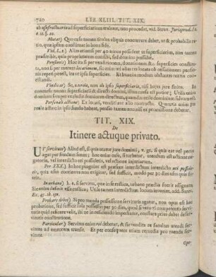 Tit. XIX. De Itinere actuque privato.
