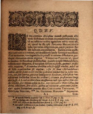 Ivdicivm Qvod De Aristotelis Philosophia Morali Tvlit In Apologia Confessionis Avgvstanae Philippvs Melanchthon, 2