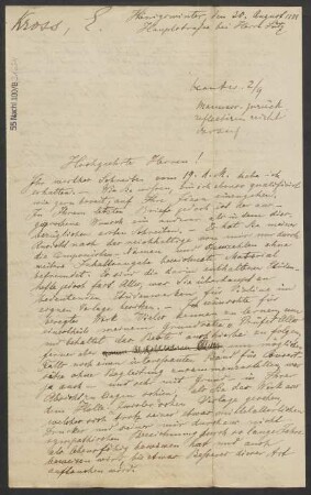 Brief an B. Schott's Söhne : 30.08.1888