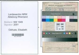Entnazifizierung Elisabeth Osthues , geb. 26.12.1895 (Lehrerin)