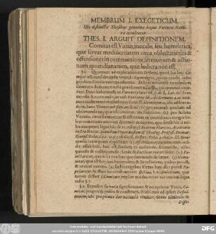 Membrum I. Exegeticum.