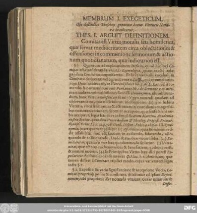 Membrum I. Exegeticum.