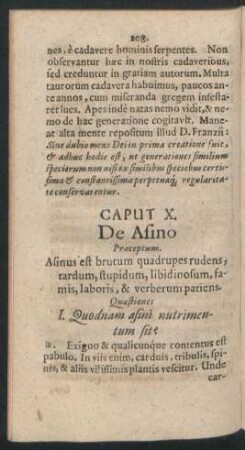 Caput X. De Asino