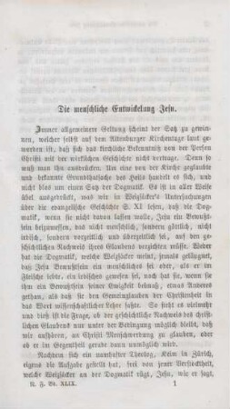 1-40 Die menschliche Entwickelung Jesu