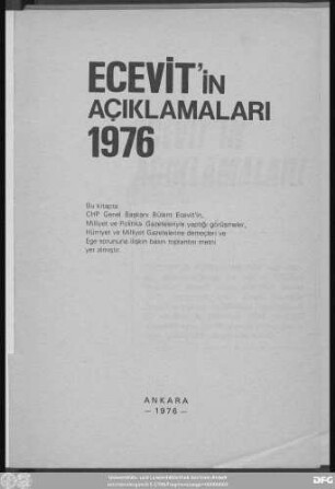 Ecevit'in açıklamaları : 1976