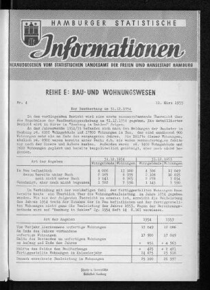Der Bauüberhang am 31.12.1954 : Nr. 4