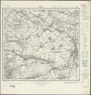 Meßtischblatt 3244 : Glatz, 1933 : Glatz. - Hrsg. 1884, bericht. 1919, einz. Nachtr. 1930, gedr. [19]33. - 1:25000. - [Berlin]: Reichsamt für Landesaufnahme, 1933. - 1 Kt.