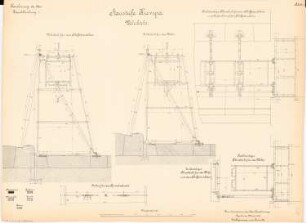 Kanalisierung der Oder Schleuse, Krempa: Staustufe, Wehrböcke: Schnitte 1:20
