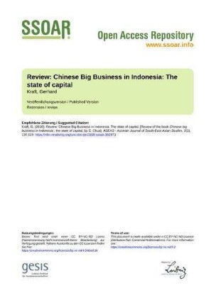 Review: Chinese Big Business in Indonesia: The state of capital