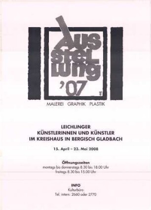 Ausstellung '07 - Leichlinger Künstlerinnen und Künstler im Kreishaus in Bergisch Gladbach