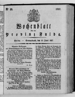 Nr. 23, Ausgabe vom 10. Juni 1837