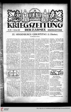 Hefte 380-386, Oktober 1918