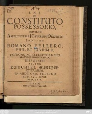 De Constituto Possessorio