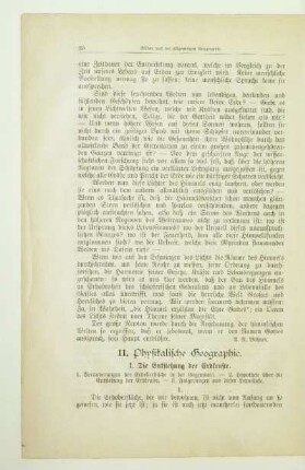 II. Physikalische Geographie.