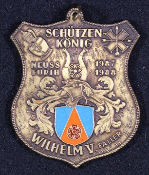 Orden Schützenkönig Neuss-Furth 1987/88 Wilhelm Faller
