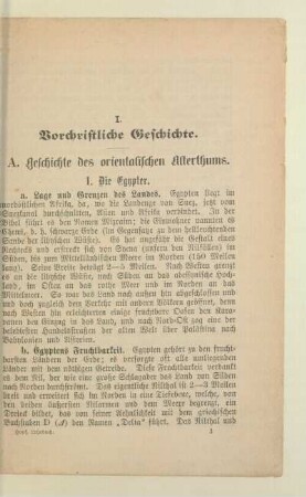 A. Geschichte des orientalischen Alterthums