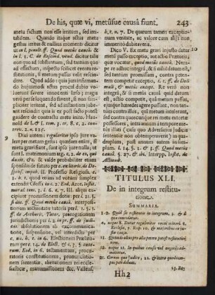 Titulus XLI. De in integrum restitutione.