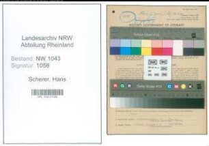 Entnazifizierung Hans Scherer , geb. 23.08.1900 (Beamter)
