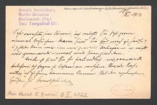 Brief an Ferruccio Busoni : 18.09.1914