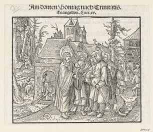 Gleichnis vom verlorenen Schaf, aus: Martin Luther, "Auslegung der Evangelien von Ostern bis auffs Advent", Wittenberg 1530, S. XCIII recto