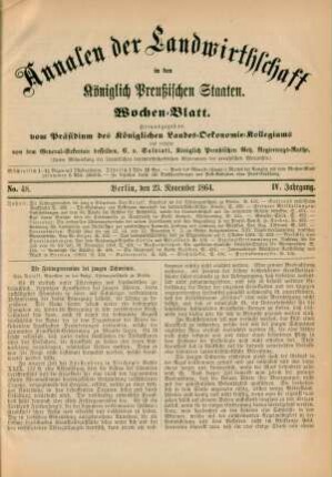 No. 48. Berlin, den 23. November 1864. IV. Jahrgang.