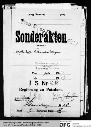 Kleinsiedlungen in Altlandsberg, Kr. Niederbarnim