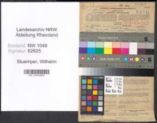 Entnazifizierung Wilhelm Stuemper , geb. 10.03.1900 (Lehrer)