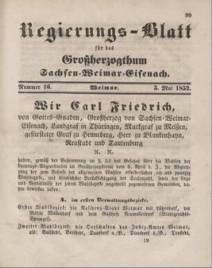 Nr. 16 : 5. Mai 1852