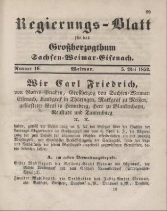 Nr. 16 : 5. Mai 1852