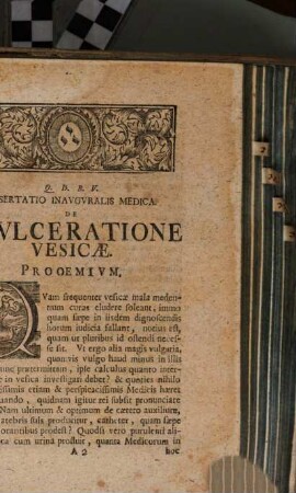 Dissertatio Inauguralis Medica De Exulceratione Vesicae