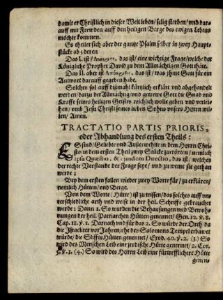 Tractatio Partis Prioris, oder Abhandlung des ersten Theils: