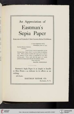 Eastman Kodak Co. [Sepia Paper]