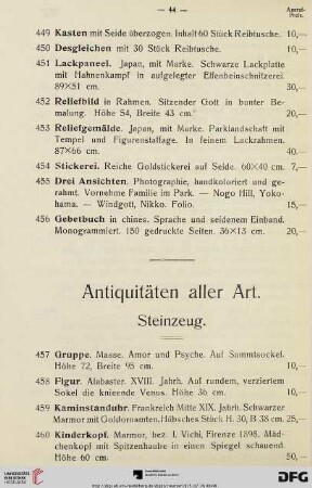 Antiquitäten aller Art. Steinzeug (Nr. 457-481)