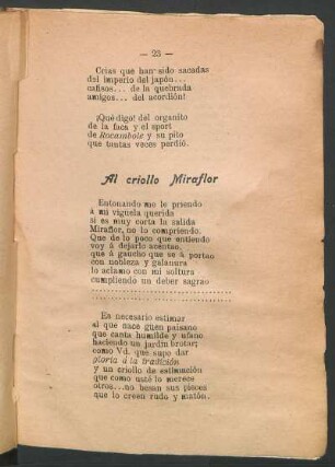 Al criollo Miraflor