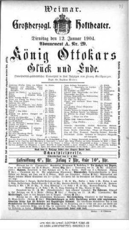 König Ottokars Glück und Ende