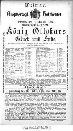 König Ottokars Glück und Ende