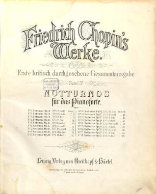 Friedrich Chopin's Werke, 4. Notturnos für das Pianoforte