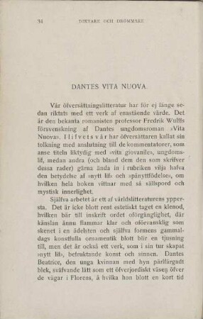 Dantes Vita Nuova.