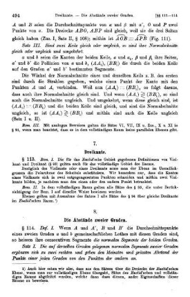 8. Die Abstände zweier Graden.