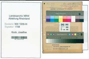 Entnazifizierung Josefine Kock , geb. 19.02.1880 (Modistin)