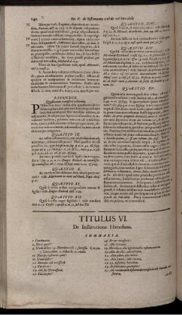 Titulus VI. De institutione Haeredum