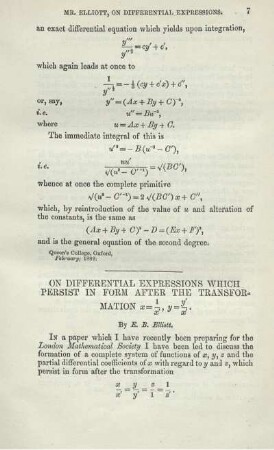ON DIFFERENTIAL EXPRESSIONS WHICH PERSIST IN FORM AFTER THE TRANSFORMATION ...