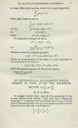 ON DIFFERENTIAL EXPRESSIONS WHICH PERSIST IN FORM AFTER THE TRANSFORMATION ...