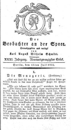 29. Stueck, 16. Juli 1832