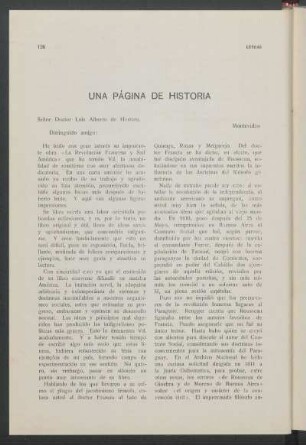 Una página de historia