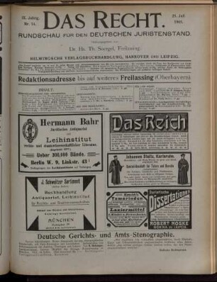 Nr. 14. 25. Juli 1905.